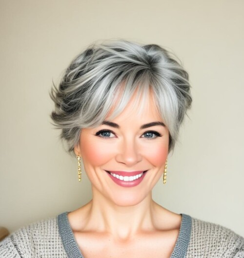 Grown-Out Pixie with Layered Texture