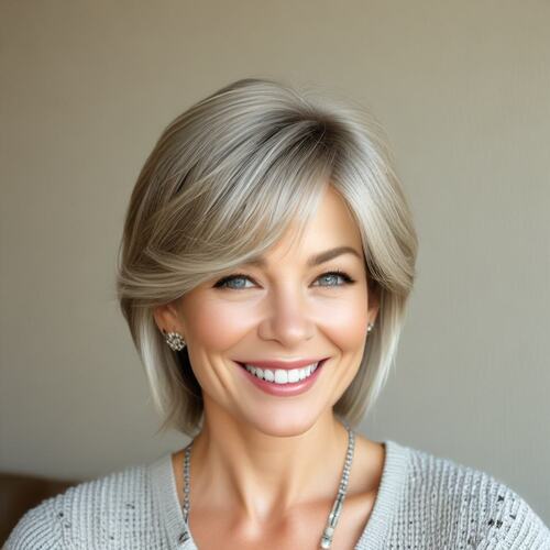 Full-Bodied Bob with Sweeping Side Fringe