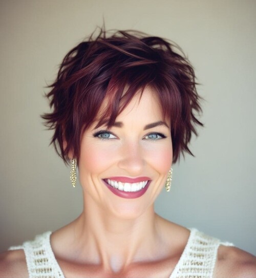 Layered Pixie Bob with Messy Fringe