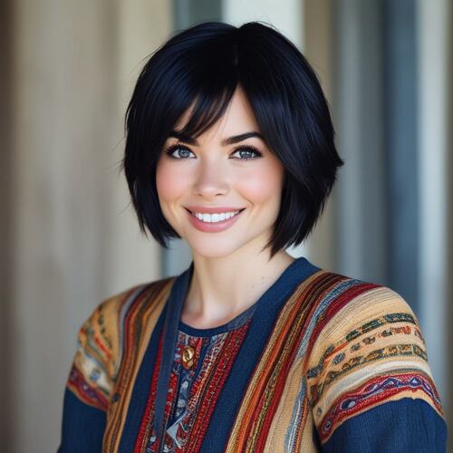 Chin-Length Bob with Choppy Texture