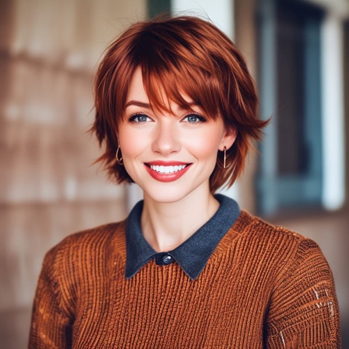 Tousled Tapered Cut with Long Bangs