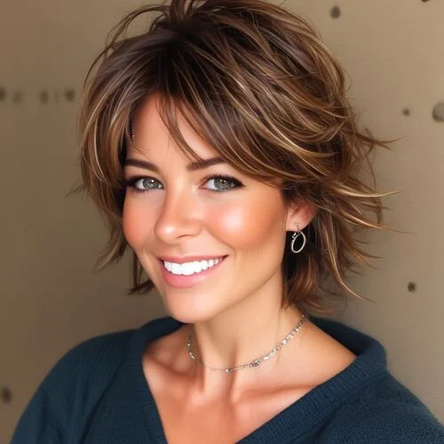 Choppy Layered Bob with Short Fringe