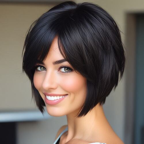 Layered Bob for Voluminous Thick Hair