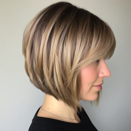 Inverted Bob with Layered Edge