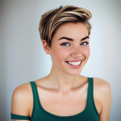 Sleek Swept-Back Pixie