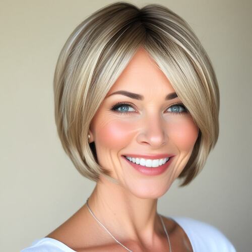 Sleek Straight Layered Bob