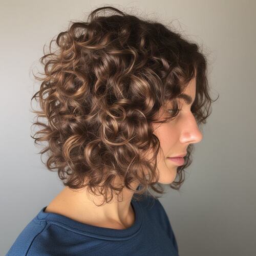 Curly Shaggy Bob for Natural Volume