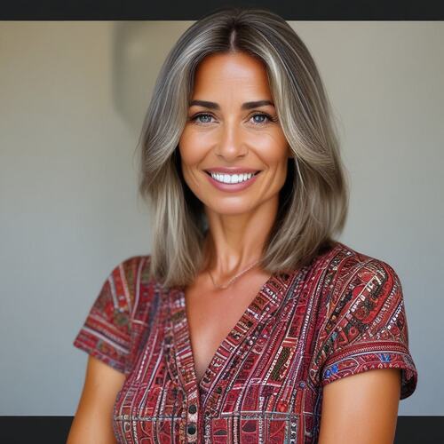 Medium Brown Hair with Blonde Highlights for Women Over 50