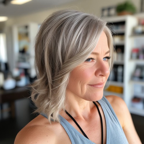 Medium Gray Hairstyles For Women Over 50