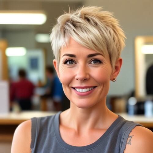 Classic Tapered Blonde Pixie