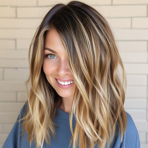 Golden Brown with Honey Blonde Highlights