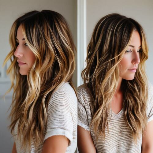 Bronze Brown with Sunlit Blonde Highlights