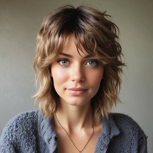 Cropped Shaggy Layers for a Textured Look