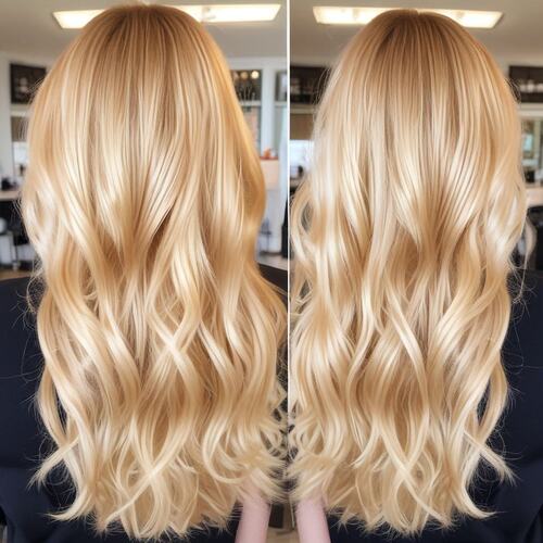 Muted golden blonde hair