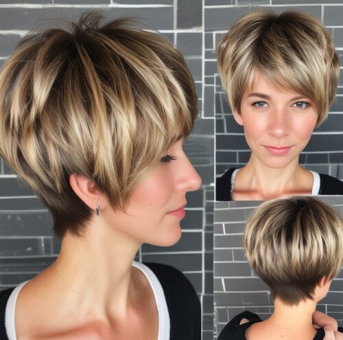 Tapered Layered Pixie for Added Dimension