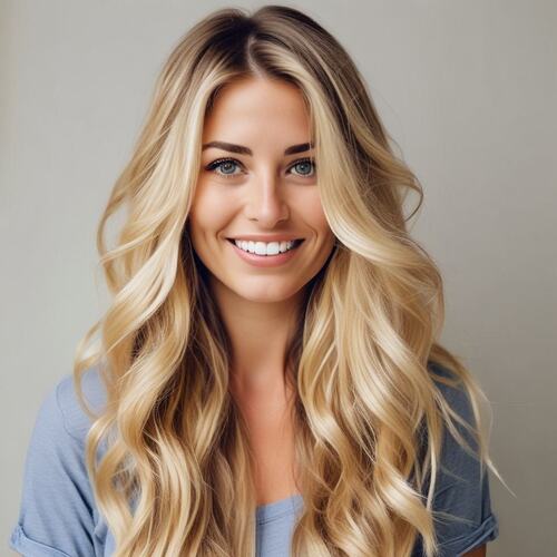 Blonde hair with natural highlights