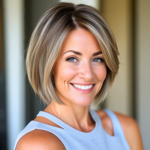 Side-Parted Bob with Soft Layers