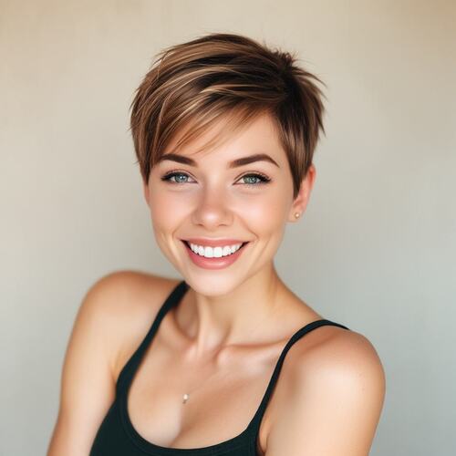 Sleek Pixie with Side Part