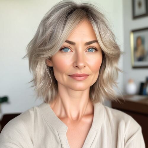 Blonde Beachy Waves on Woman in Her 40s