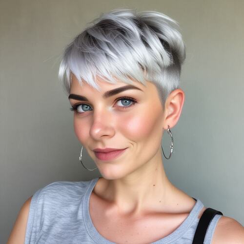 Cropped Silver Pixie with an Undercut