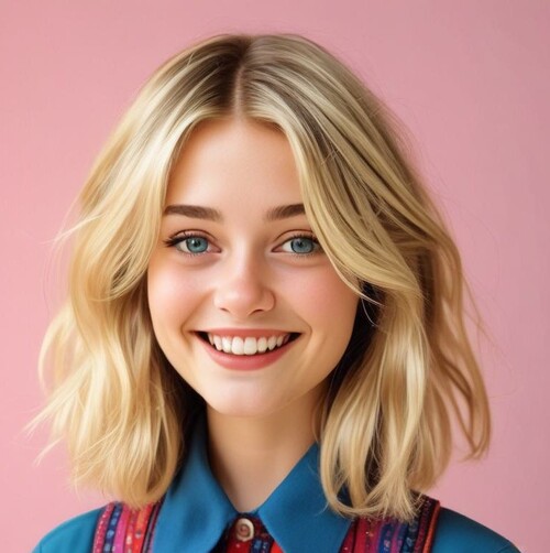 Short, sandy blonde waves