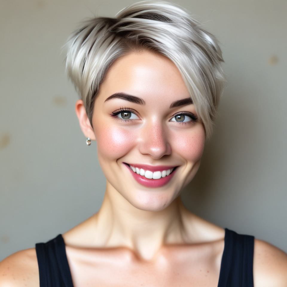 Platinum Pixie with Dark Roots