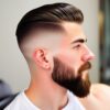 side part with a defined high fade.