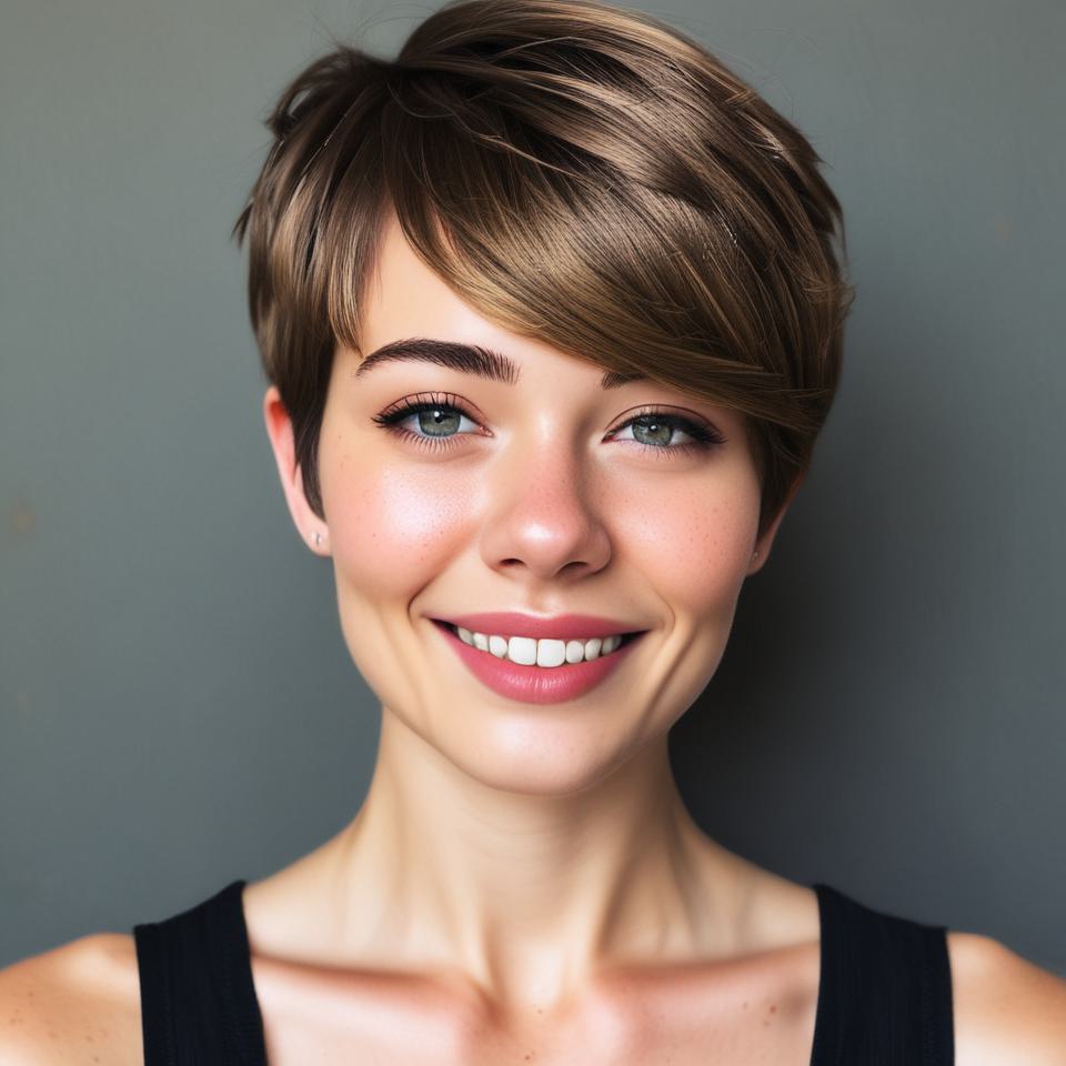 Straight Pixie with Side Bangs