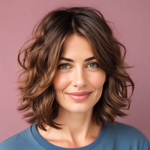 Tousled, Layered Waves for Women Over 50