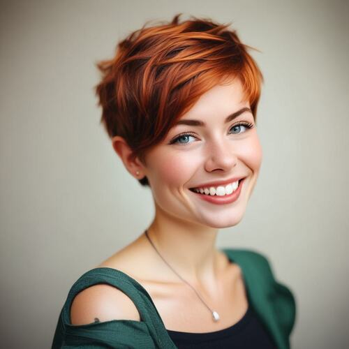 Fiery Copper Pixie Cut